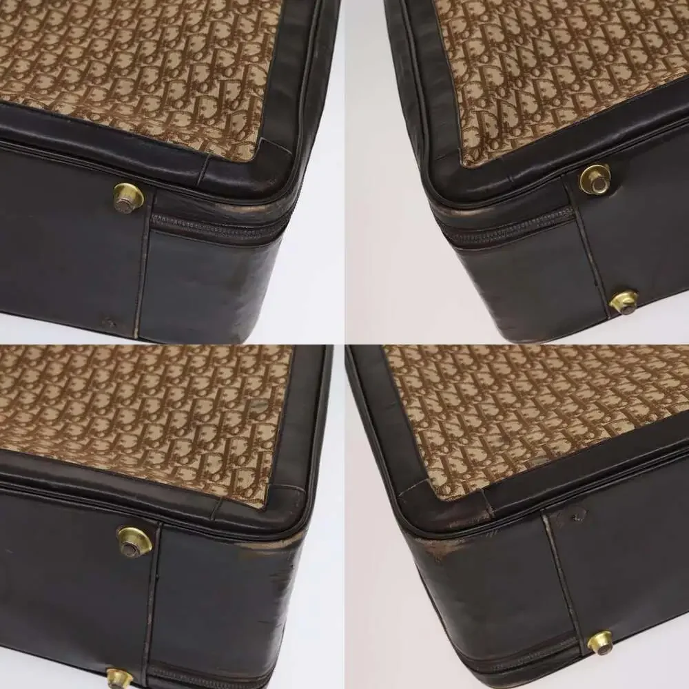 DIOR Trotter Canvas Suitcase Brown